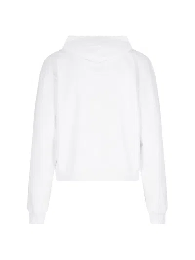 Marc Jacobs Embroidered Logo Hooded Sweatshirt In White