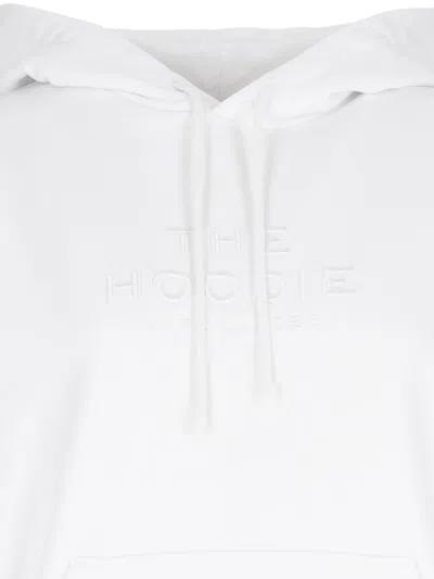 Marc Jacobs Embroidered Logo Hooded Sweatshirt In White