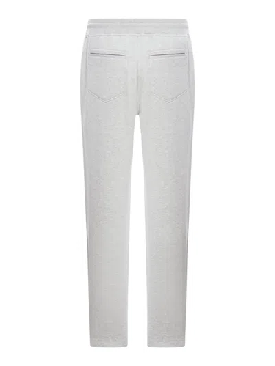 Shop Brunello Cucinelli Cotton Blend Pants In Grey