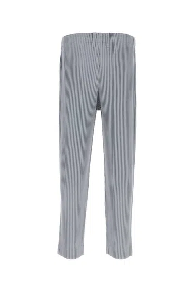 Shop Issey Miyake Powder Blue Polyester Pant In Grey