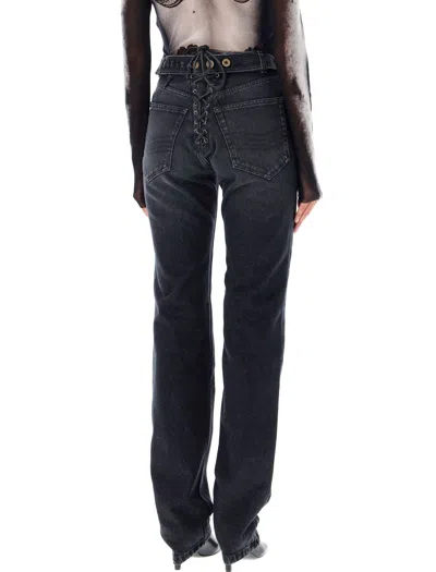 Jean Paul Gaultier Padded-panel Jeans In Black