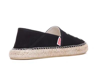 Kenzo Canvas Espadrilles With Logo Embroidery In Black
