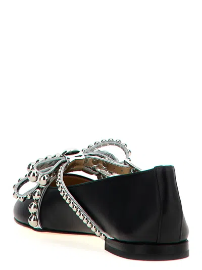 Mach &amp; Mach Crystal Studs Ballet Flats In Black
