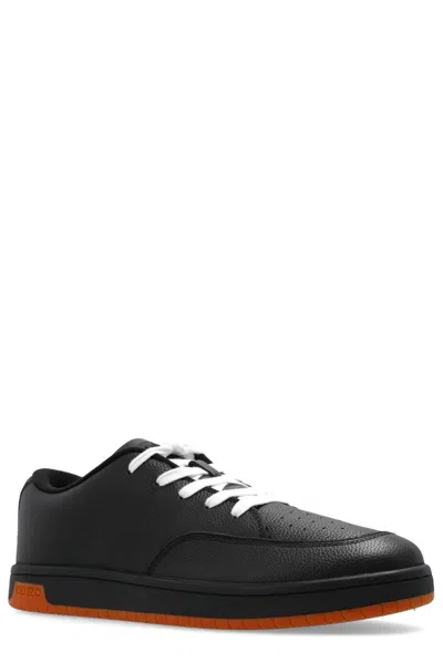 Kenzo Men's Dome Grained Leather Low-top Sneakers In Black