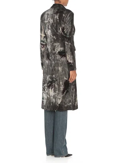 Shop Avant Toi Velvet Coat In Grey