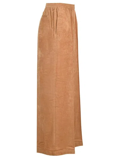 Shop Forte Forte Velvet Wide Leg Pants In Brown