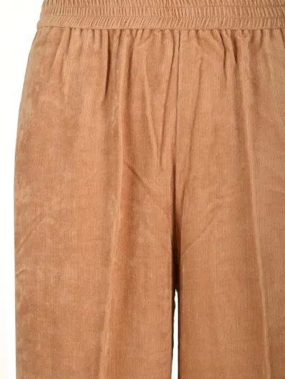 Shop Forte Forte Velvet Wide Leg Pants In Brown