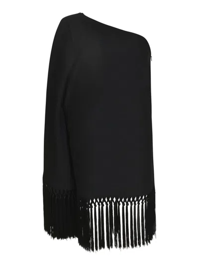 Taller Marmo One-shoulder Tassel Detail Short Dress In Black