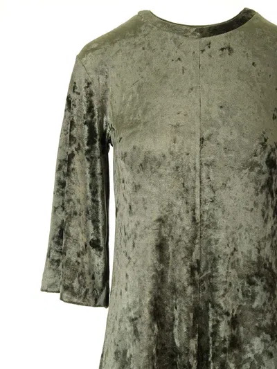 Forte Forte Long Velvet Olive Green Dress In Green