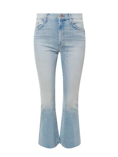 Mother The Outsider Flood Fray Ankle Jeans In Clear Blue