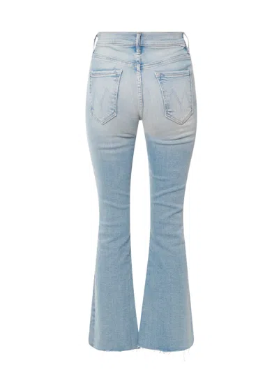 Mother The Outsider Flood Fray Ankle Jeans In Clear Blue
