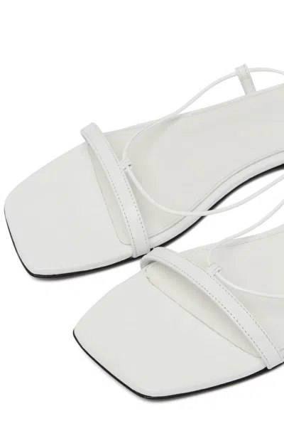 Totême The Croco Lace-up Leather Sandals In White