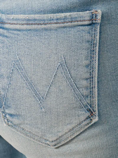 Mother The Outsider Flood Fray Ankle Jeans In Clear Blue