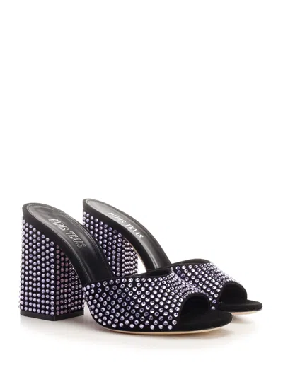 Paris Texas Holly Anja Embellished Suede Mules In Purple