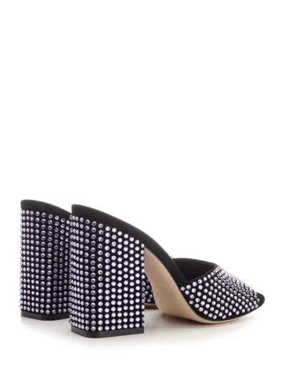 Paris Texas Holly Anja Embellished Suede Mules In Purple