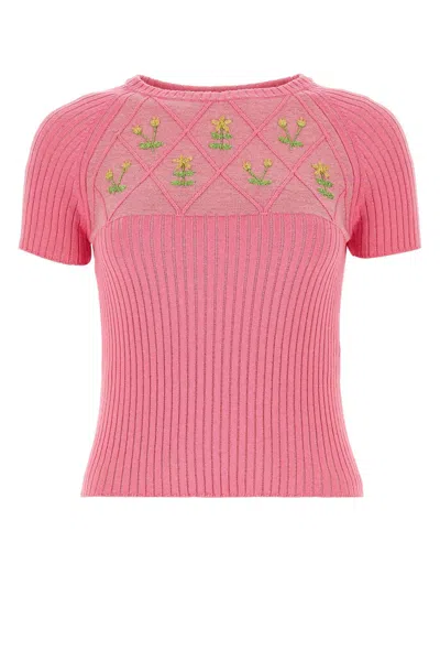 Cormio Embroidered Cotton T-shirt In Pink