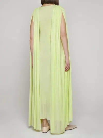 Jil Sander Viscose Cape Long Dress In Yellow