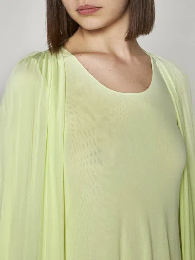 Jil Sander Viscose Cape Long Dress In Yellow