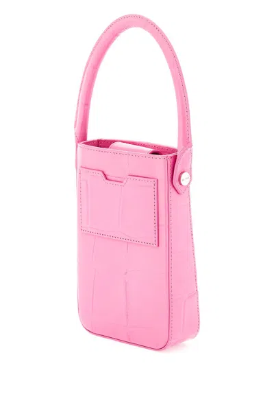 By Far Note Leather Handbag In Fuchsia