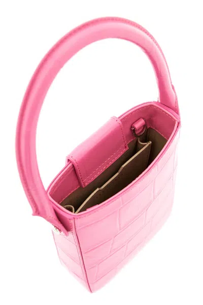 By Far Note Leather Handbag In Fuchsia