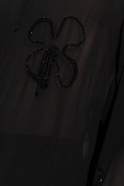 Gcds Buttoned Long-sleeved Shirt In Black