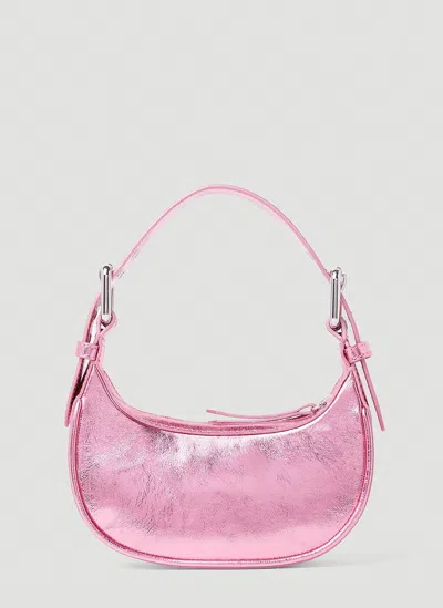 By Far Soho Metallic Mini Shoulder Bag In Fuchsia