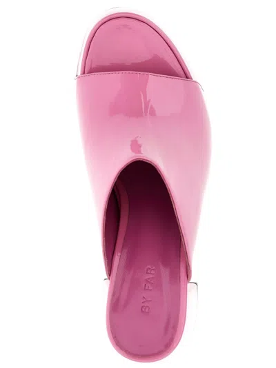 By Far Pink Brad Patent Leather Heels In Fuchsia
