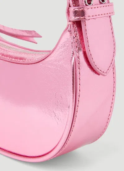 By Far Soho Metallic Mini Shoulder Bag In Fuchsia