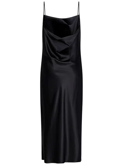 Armarium Midi Silk Slip Dress In Black