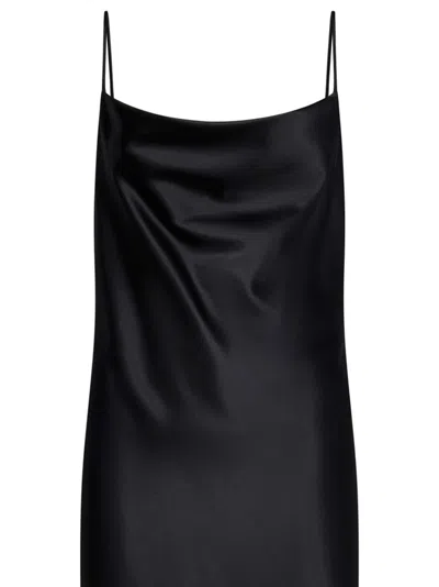 Armarium Midi Silk Slip Dress In Black