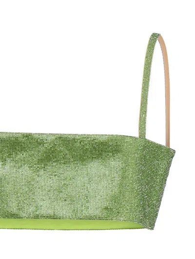 Nué Charlotte Rhinestone Top In Green