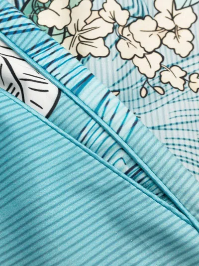 F.r.s For Restless Sleepers Printed Drawstring Cotton Shorts In Clear Blue