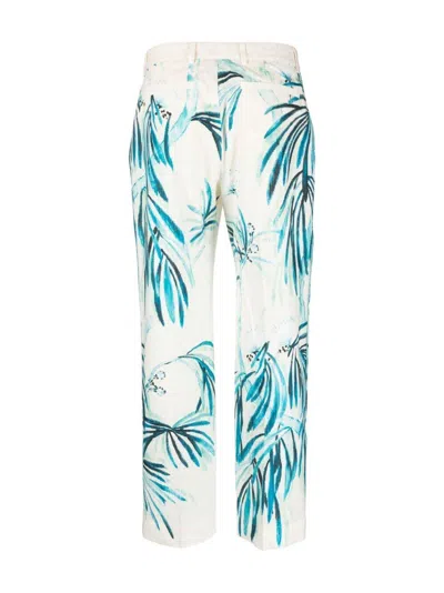 F.r.s For Restless Sleepers Etere Printed Silk-twill Straight-leg Pants In White