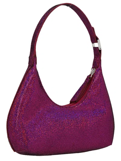 By Far Baby Amber Disco Dot Leather Bag In Fuchsia