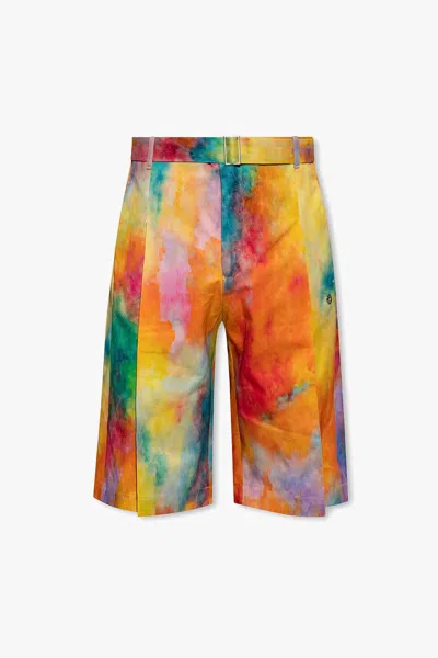 Etudes Studio Tie-dye-print Pleated Wide-leg Shorts In Multicolour