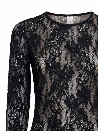 Shop Zimmermann Long-sleeved Laced Bodysuit In Black