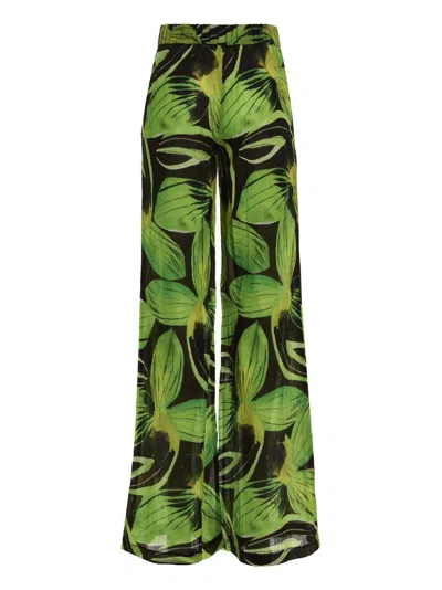 Louisa Ballou Green Cruise Trousers In Green
