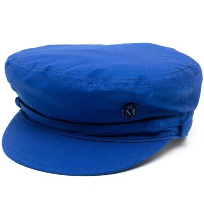 Maison Michel Abby Sailor Cap Button Detail In Blue