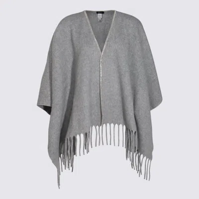 Shop Fabiana Filippi Grey Wool Capes