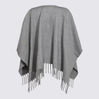 Shop Fabiana Filippi Grey Wool Capes