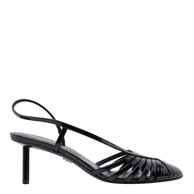 Ferragamo Glossy Strappy Pumps With Patent Accents
