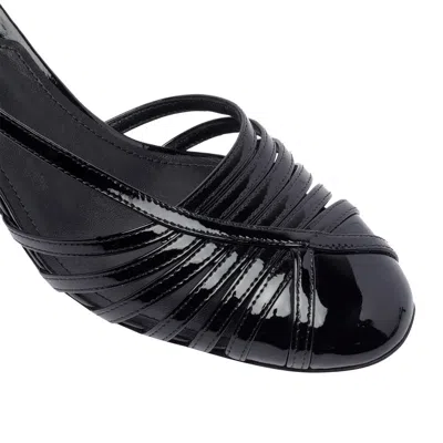 Ferragamo Glossy Strappy Pumps With Patent Accents