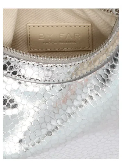 By Far Cosmo Metallic Leather Handbag In Silver