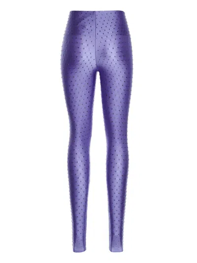 The Andamane Crystal High-waisted Skinny Leggings In Lilac