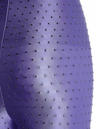 The Andamane Crystal High-waisted Skinny Leggings In Lilac