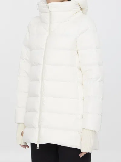 Herno White Down Jacket With Drawstring Hood In Tech Fabric Woman In White