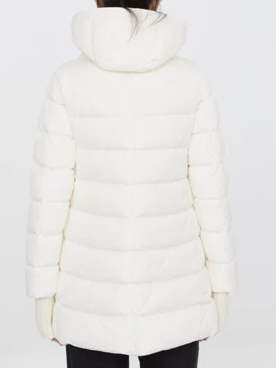 Herno White Down Jacket With Drawstring Hood In Tech Fabric Woman In White