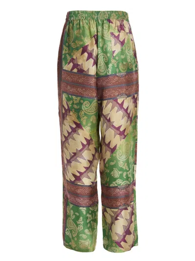 Aries Printed Silk Trousers In Multicolour