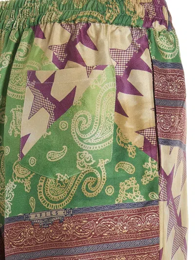 Aries Printed Silk Trousers In Multicolour