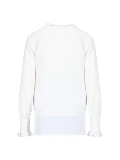 The Seafarer Shirt With Ruffles In White